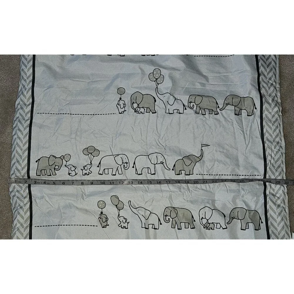 Manhattan Kids Elephant Balloons Comforter Crib Sheet Set White Gray Nursery